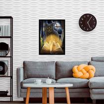 Quadro Decorativo Gato Bruxo com Livro 45x34cm