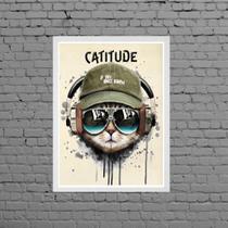 Quadro Decorativo Gato Catitude 24x18cm