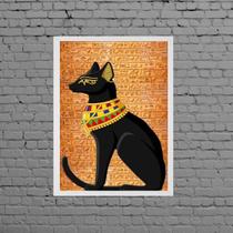Quadro Decorativo Gato Egípcio Bastet 45x34cm - com vidro