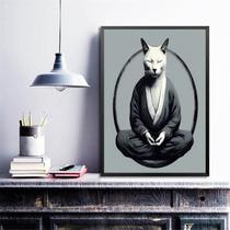Quadro Decorativo Gato Fazendo Yoga 45x34cm - com vidro Quadro Decorativo Gato Fazendo Yoga 45x34cm - com vidro