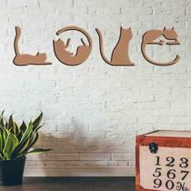 Quadro Decorativo Gato Love Vazado MDF 3mm - Decoarts