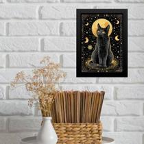Quadro Decorativo Gato Místico 45X34Cm - Com Vidro