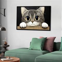 Quadro Decorativo Gato Olhar Muro - 50x70cm