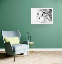 Quadro Decorativo Gato Olhar P&AmpB - 50X70Cm