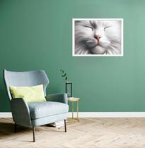 Quadro Decorativo Gato Olhos Fechados - 50x70cm Quadro Decorativo Gato Olhos Fechados - 50x70cm