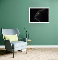 Quadro Decorativo Gato Preto Olhar - 50x70cm