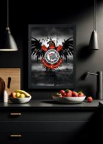 Quadro Decorativo Gaviões: A Alma Corinthiana - Com Vidro Tamanho:21cm x 30cm (A4)