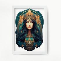 Quadro decorativo Gêmeos 33x24cm - Vidro e Moldura Branca