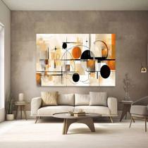 Quadro Decorativo Geometria Terrosa Moderno Sala Luxo Tecido Canvas Quadro Decorativo Geometria Terrosa Moderno Sala Luxo Tecido Canvas
