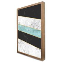 Quadro Decorativo Geométrico Azul e Preto em Moldura Caixa Quadro Decorativo Geométrico Azul e Preto em Moldura Caixa
