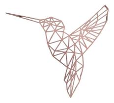 Quadro Decorativo Geométrico Beija Flor Mdf 6mm - Rose Gold Quadro Decorativo Geométrico Beija Flor Mdf 6mm - Rose Gold