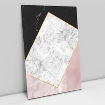 Quadro Decorativo Geométrico Black e Pink em tela Canvas Quadro Decorativo Geométrico Black e Pink em tela Canvas