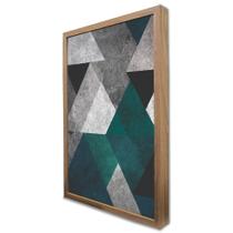 Quadro Decorativo Geométrico Cinza, Azul e Preto em Moldura Caixa Quadro Decorativo Geométrico Cinza, Azul e Preto em Moldura Caixa