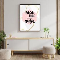 Quadro Decorativo Geométrico - Faça Tudo Com Amor 45x34cm