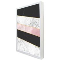 Quadro Decorativo Geométrico Listras Mármore em Moldura Caixa Quadro Decorativo Geométrico Listras Mármore em Moldura Caixa