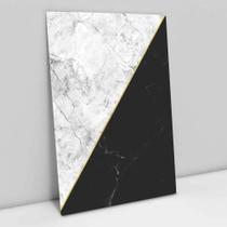 Quadro Decorativo Geométrico Mármore Black e White em tela Canvas