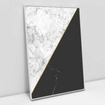 Quadro Decorativo Geométrico Mármore Black e White em tela Canvas Quadro Decorativo Geométrico Mármore Black e White em tela Canvas
