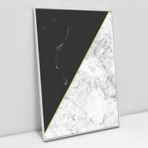 Quadro Decorativo Geométrico Mármore Branco e Preto em tela Canvas Quadro Decorativo Geométrico Mármore Branco e Preto em tela Canvas