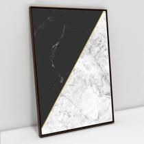 Quadro Decorativo Geométrico Mármore Branco e Preto em tela Canvas Quadro Decorativo Geométrico Mármore Branco e Preto em tela Canvas