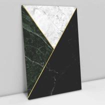 Quadro Decorativo Geométrico Mármore Verde, Preto e Branco em tela Canvas Quadro Decorativo Geométrico Mármore Verde, Preto e Branco em tela Canvas