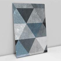 Quadro Decorativo Geométrico Triângulos em Tons de Azul em tela Canvas Quadro Decorativo Geométrico Triângulos em Tons de Azul em tela Canvas
