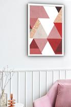 Quadro Decorativo Geométrico Vermelho Branco - 70x50cm Quadro Decorativo Geométrico Vermelho Branco - 70x50cm