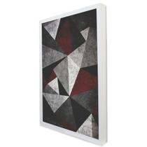 Quadro Decorativo Geométrico Vermelho, Cinza e Preto em Moldura Caixa Quadro Decorativo Geométrico Vermelho, Cinza e Preto em Moldura Caixa
