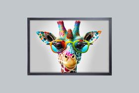Quadro Decorativo Girafa Colors