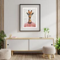 Quadro Decorativo Girafa Nerd - 60x48cm