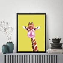 Quadro Decorativo Girafinha Bubble Gum 33x24cm