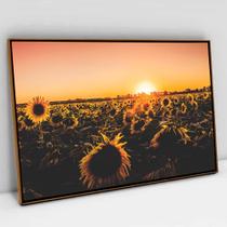 Quadro Decorativo Girassóis ao Entardecer em tela Canvas