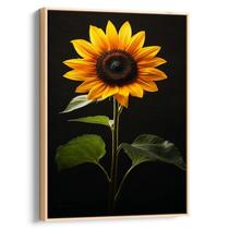 Quadro decorativo Girassol em Brilho de Ouro Noturno - Art Canvas