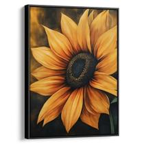Quadro decorativo Girassol em Chamas de Ouro Radiantes - Art Canvas