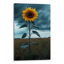 Quadro decorativo Girassol Solitário Sob Céu de Tempestade - Art Canvas