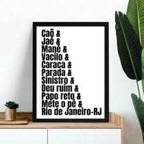 Quadro Decorativo Gírias Cariocas 45X34Cm - Com Vidro