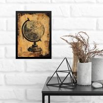Quadro Decorativo Globo Terrestre Retrô 24x18cm - com vidro Quadro Decorativo Globo Terrestre Retrô 24x18cm - com vidro