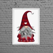 Quadro Decorativo Gnomo De Natal 24x18cm
