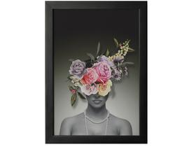 Quadro Decorativo Go Girl Mulher Flor 25x35cm