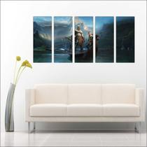 Quadro Decorativo God Of War Games Jogos Mosaico Com 5 Peças GG2