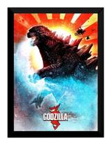 Quadro Decorativo Godzilla Arte Poster Moldurado