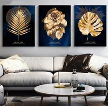 Quadro decorativo Golden Folhas Luxo"