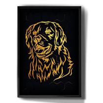 Quadro Decorativo Golden Retriever Desenho Cachorro