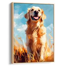 Quadro decorativo Golden Retriever no Campo - Art Canvas