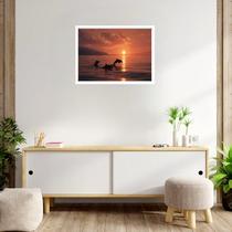 Quadro Decorativo Golfinhos Pôr do Sol - 50x70cm