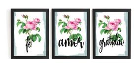 Quadro Decorativo Good Vibes Flores Fé Amor Gratidão Quadro Decorativo Good Vibes Flores Fé Amor Gratidão