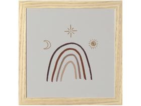 Quadro Decorativo Good Vibes Rainbow 23,5x23,5cm