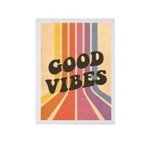 Quadro Decorativo Good Vibes Retrô 24X18 Com Vidro - Preta Quadro Decorativo Good Vibes Retrô 24X18 Com Vidro - Preta
