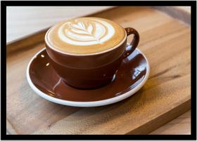 Quadro Decorativo Gourmet Café Xícara Padarias Cafeterias Confeitarias Comércio Com Moldura RC019
