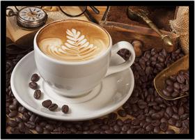 Quadro Decorativo Gourmet Café Xícara Padarias Cafeterias Confeitarias Comércio Com Moldura RC020