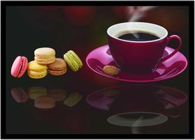 Quadro Decorativo Gourmet Café Xícara Padarias Cafeterias Confeitarias Comércio Com Moldura RC025